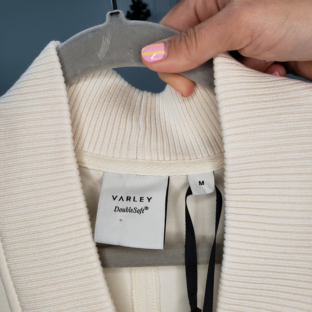 Varley Bree Half Zip Midi Dress Cream Sleeveless Pockets NWT Size M - Picture 3 of 5